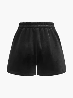 COMMENSE Shorts|Bottoms^Velvet Cozy Shorts Black