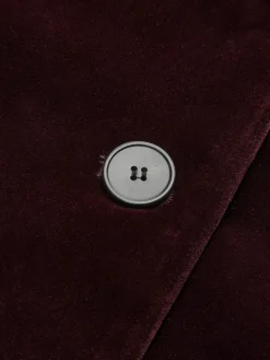 COMMENSE Outerwear|Blazers^Velvet Lapel Short Blazer Burgundy