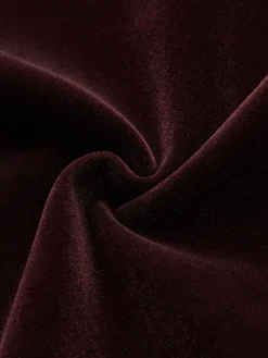 COMMENSE Outerwear|Blazers^Velvet Lapel Short Blazer Burgundy