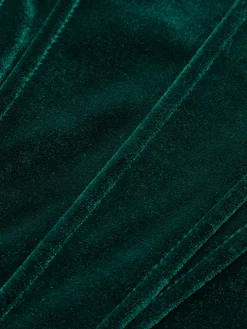 COMMENSE Tops^Velvet Piping Corset Green