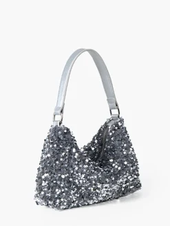 COMMENSE Bags|Accessories^Velvet Sequins Armpit Bag Silver