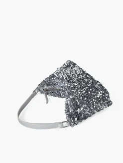 COMMENSE Bags|Accessories^Velvet Sequins Armpit Bag Silver