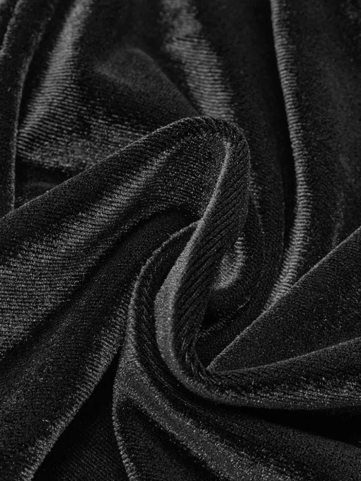 COMMENSE T-shirts|Tops^Velvet Split Button Top Black