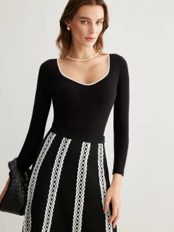 COMMENSE T-shirts|Tops^Velvet Sweetheart Bottoming Top Black