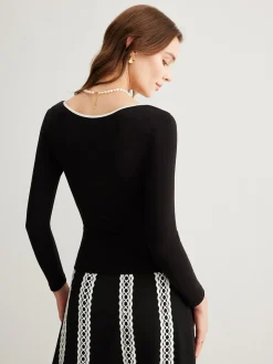 COMMENSE T-shirts|Tops^Velvet Sweetheart Bottoming Top Black