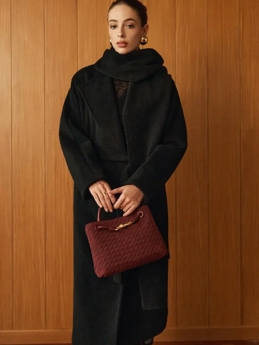 COMMENSE Outerwear|Coats^Versatile Belted Warm Coat With Scarf Black
