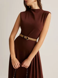 COMMENSE Belts & Chain|Accessories^Versatile Buckle Slim Leather Belt Brown