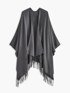 COMMENSE Accessories^Versatile Plain Tassel Scarf Grey