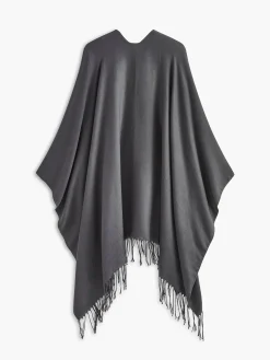 COMMENSE Accessories^Versatile Plain Tassel Scarf Grey