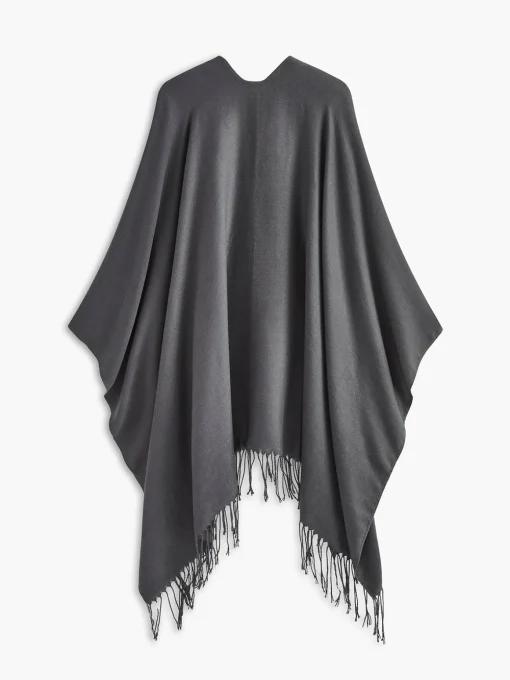 COMMENSE Accessories^Versatile Plain Tassel Scarf Grey