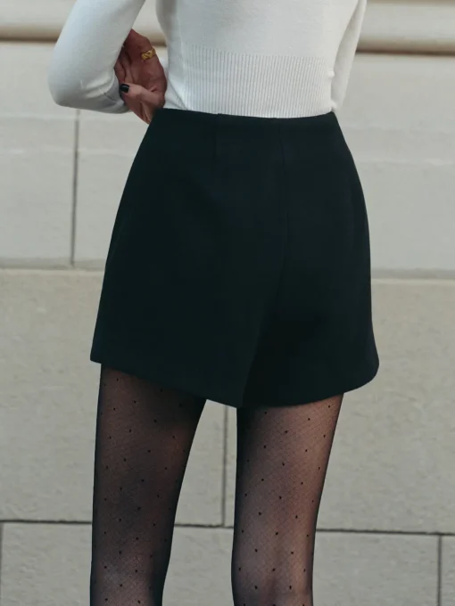 COMMENSE Shorts|Bottoms^Versatile Plain Tweed Shorts Black