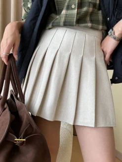 COMMENSE Skirts|Bottoms^Versatile Pleated Mini Skirt Beige