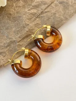 COMMENSE Earrings|Accessories^Vintage Acrylic Resin Earrings Brown