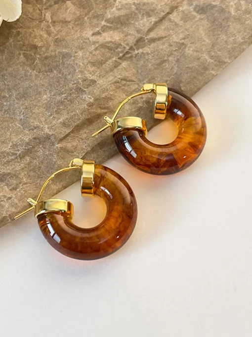 COMMENSE Earrings|Accessories^Vintage Acrylic Resin Earrings Brown