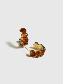 COMMENSE Earrings|Accessories^Vintage Beaded Hoop Stud Earrings Gold