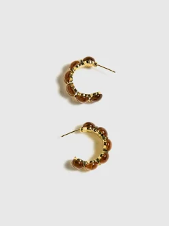 COMMENSE Earrings|Accessories^Vintage Beaded Hoop Stud Earrings Gold