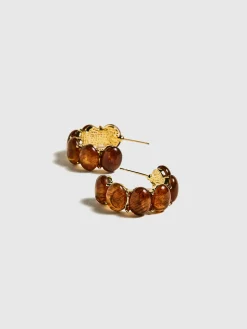 COMMENSE Earrings|Accessories^Vintage Beaded Hoop Stud Earrings Gold