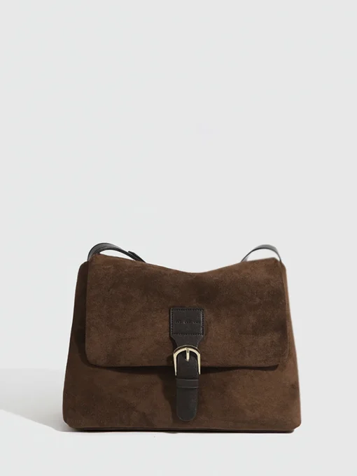 COMMENSE Bags|Accessories^Vintage Buckle Flap Shoulder Bag Brown