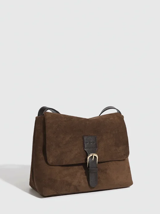 COMMENSE Bags|Accessories^Vintage Buckle Flap Shoulder Bag Brown