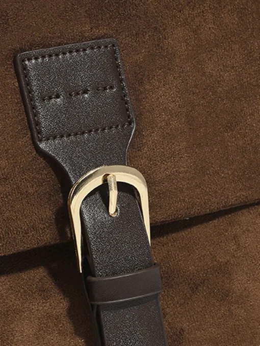 COMMENSE Bags|Accessories^Vintage Buckle Flap Shoulder Bag Brown