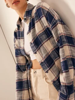 COMMENSE Blouses & Shirts|Tops^Vintage Cotton Plaid Polo Shirt Multicolor