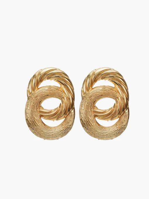 COMMENSE Earrings|Accessories^Vintage Cross Circular Drop Earrings Gold