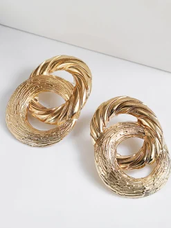 COMMENSE Earrings|Accessories^Vintage Cross Circular Drop Earrings Gold