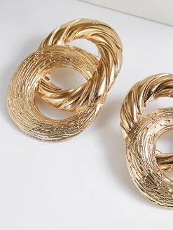 COMMENSE Earrings|Accessories^Vintage Cross Circular Drop Earrings Gold