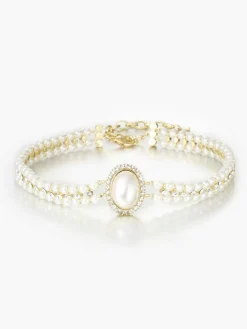 COMMENSE Necklaces|Accessories^Vintage Double Layer Faux Pearl Choker Necklace White