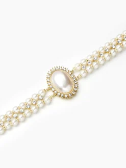 COMMENSE Necklaces|Accessories^Vintage Double Layer Faux Pearl Choker Necklace White