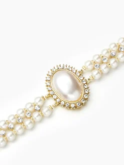 COMMENSE Necklaces|Accessories^Vintage Double Layer Faux Pearl Choker Necklace White