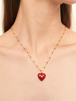 COMMENSE Necklaces|Accessories^Vintage Heart Necklace Red