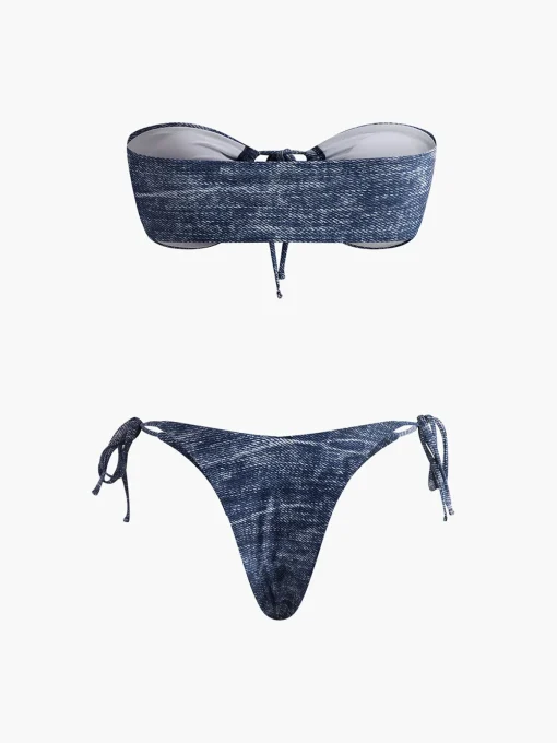 COMMENSE Swimwear|Tops^Vintage Strapless Bikini Set Navy
