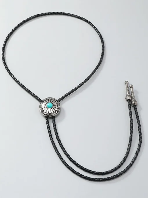 COMMENSE Necklaces|Accessories^Vintage Turquoise Sunflower Pendant Necklace Black