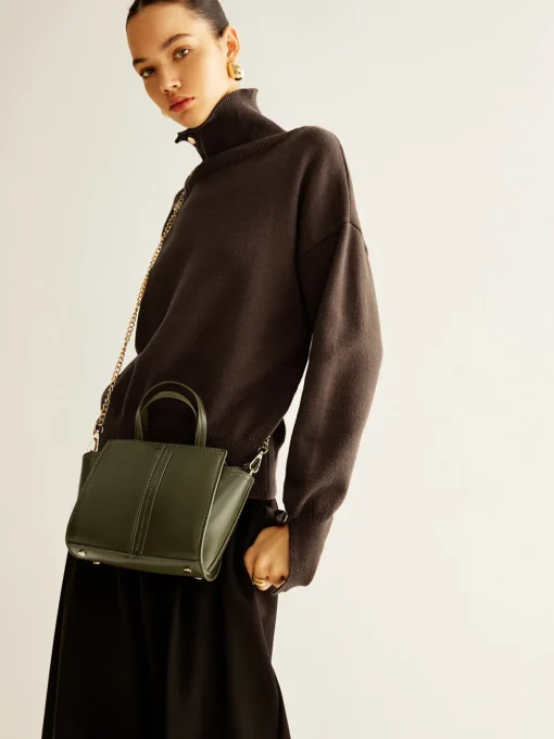 COMMENSE Bags|Accessories^Vintage Two Way Zipper Handbag ArmyGreen