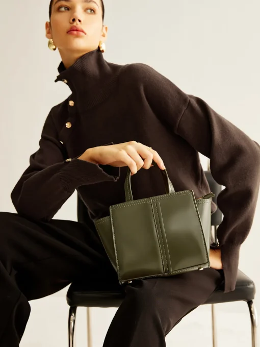 COMMENSE Bags|Accessories^Vintage Two Way Zipper Handbag ArmyGreen