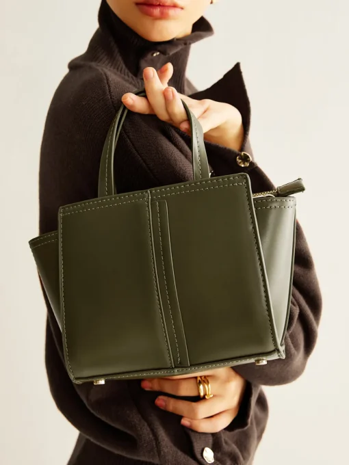 COMMENSE Bags|Accessories^Vintage Two Way Zipper Handbag ArmyGreen