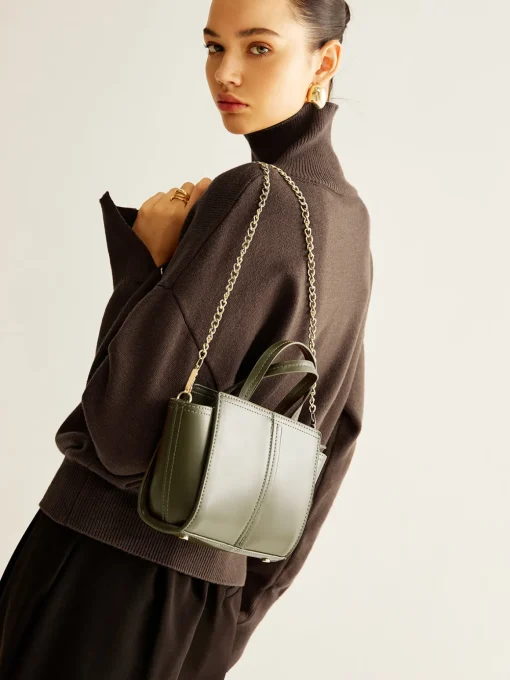 COMMENSE Bags|Accessories^Vintage Two Way Zipper Handbag ArmyGreen