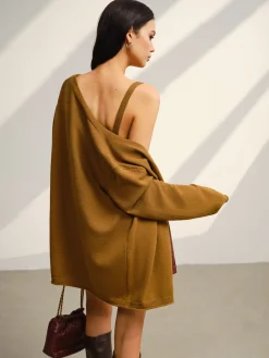 COMMENSE Sweater Tops|Sweaters & Cardigans^V-Neck Ribbed Sweater Co-ords Green