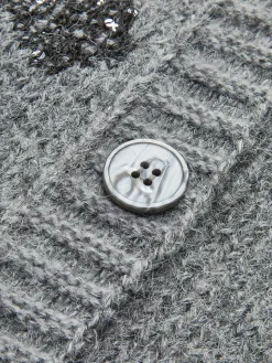 COMMENSE Cardigans|Sweaters & Cardigans^V-Neck Sequins Cardigan Grey