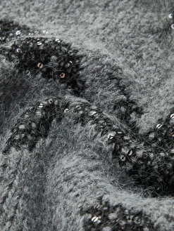 COMMENSE Cardigans|Sweaters & Cardigans^V-Neck Sequins Cardigan Grey