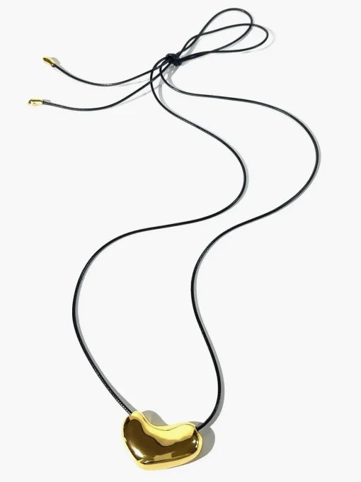 COMMENSE Necklaces|Accessories^V-Shape Heart Rope Necklace Gold