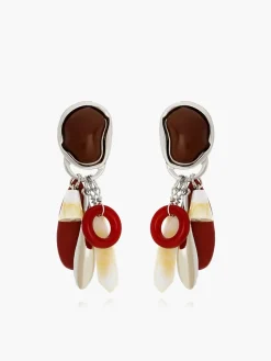 COMMENSE Earrings|Accessories^Water Drop Stone Tassel Earrings Brown