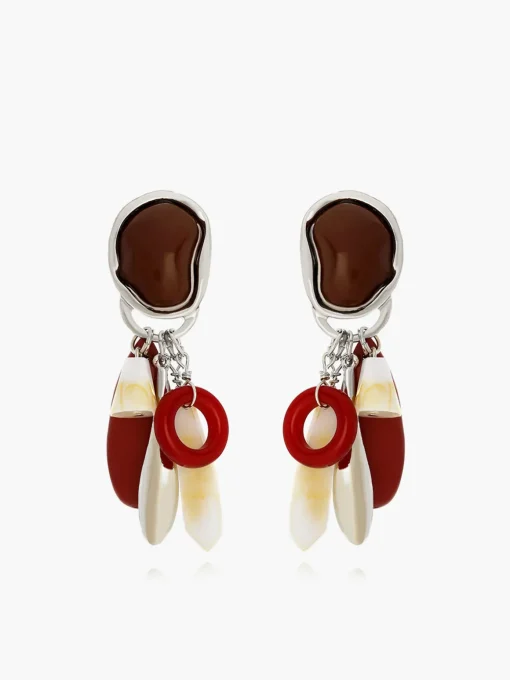 COMMENSE Earrings|Accessories^Water Drop Stone Tassel Earrings Brown