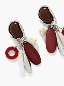 COMMENSE Earrings|Accessories^Water Drop Stone Tassel Earrings Brown
