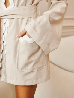 COMMENSE Long Sleeve Sets|Blouses & Shirts^Wave Trim Draped Shoulder Shirt Khaki