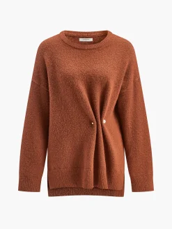 COMMENSE Knitwear|Tops^Wool-Blend Beaded-Detail Sweater LightBrown