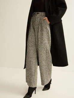 COMMENSE Pants|Bottoms^Wool-Blend Tweed Pants Grey