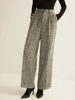COMMENSE Pants|Bottoms^Wool-Blend Tweed Pants Grey