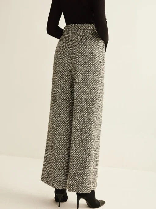 COMMENSE Pants|Bottoms^Wool-Blend Tweed Pants Grey
